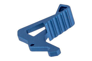 strike industries charging handle latch with blue anodized finish